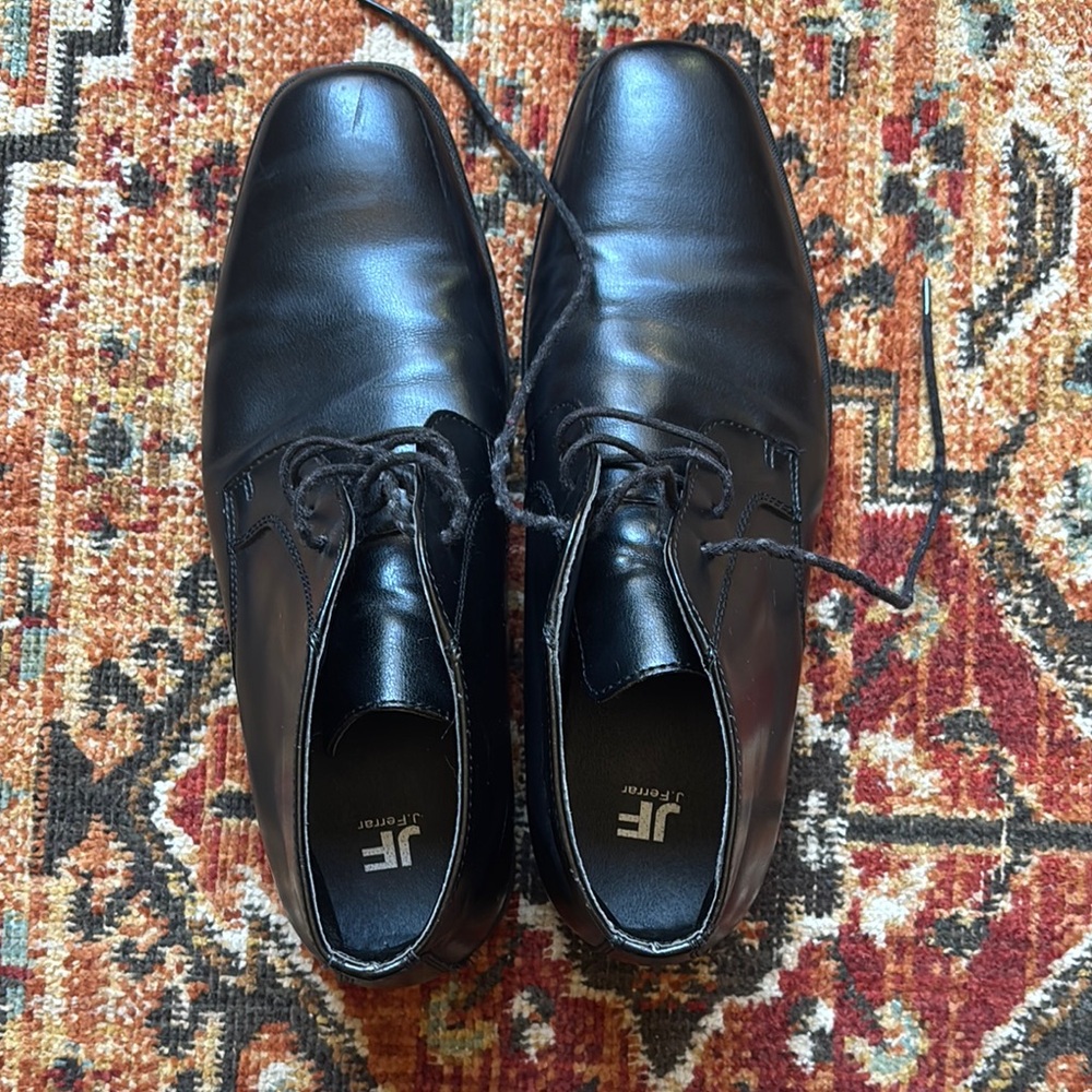 JF J.Ferrar Black Oxford Dress Shoes